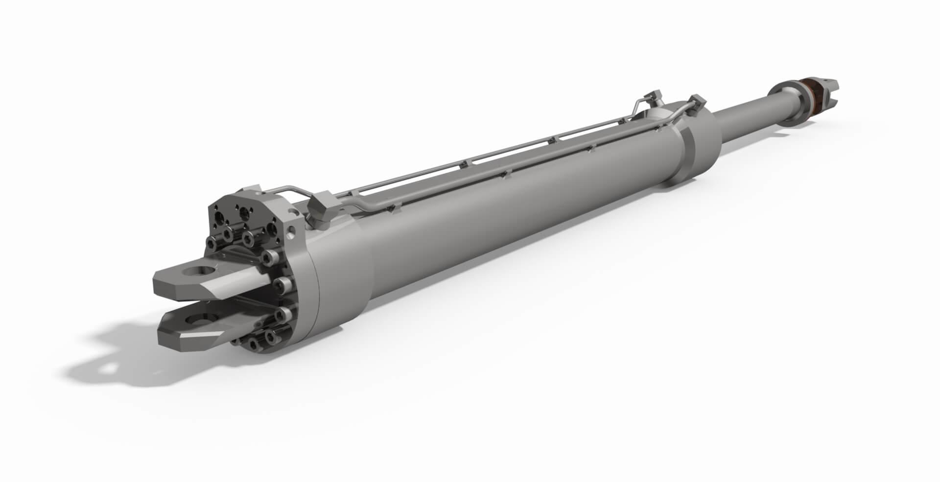 Custom hydraulic cylinder manufactured from nickel alloys for critical defense project